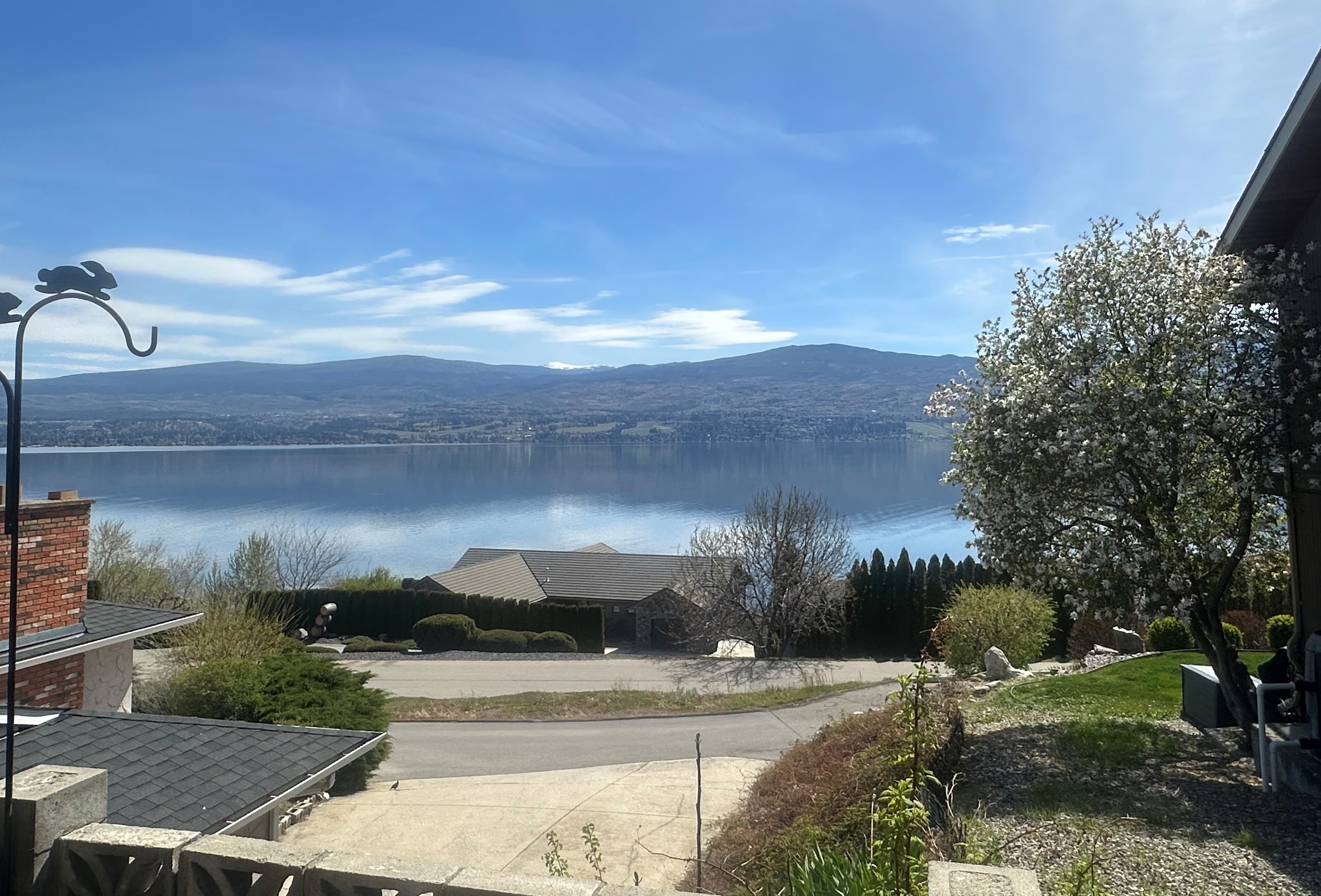 Panoramic Okanagan Lake and mountain view from the grounds