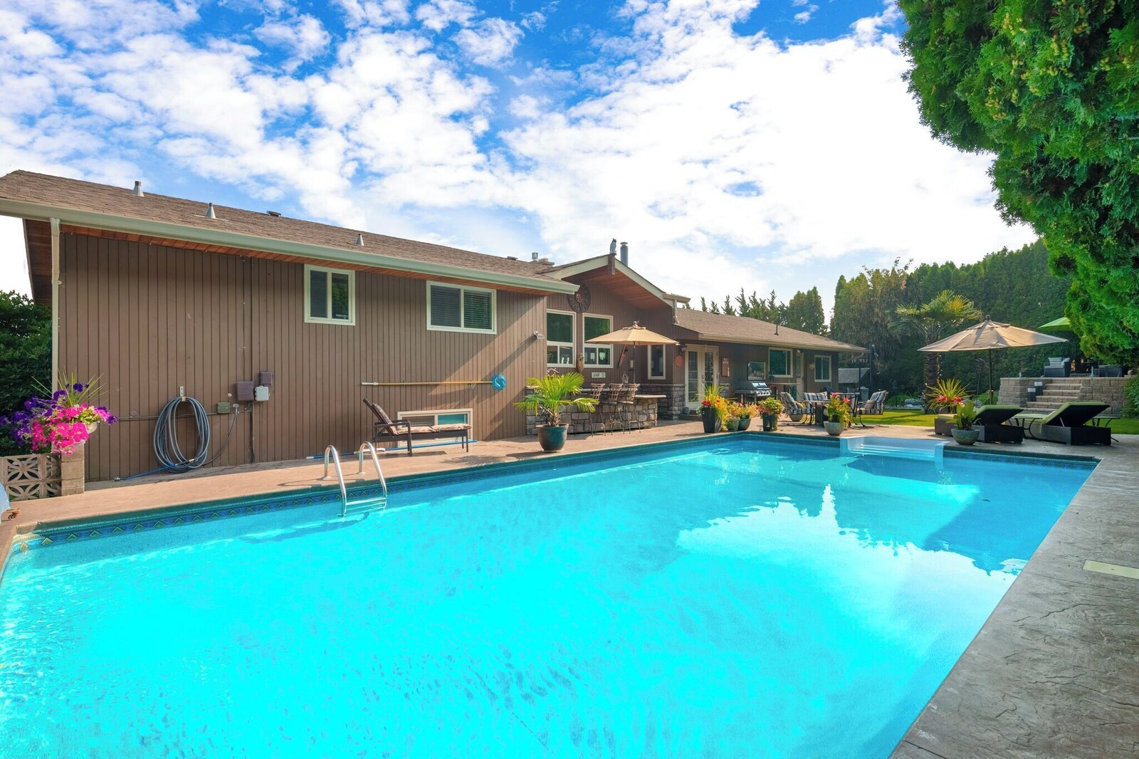 Another angle of the private heated pool