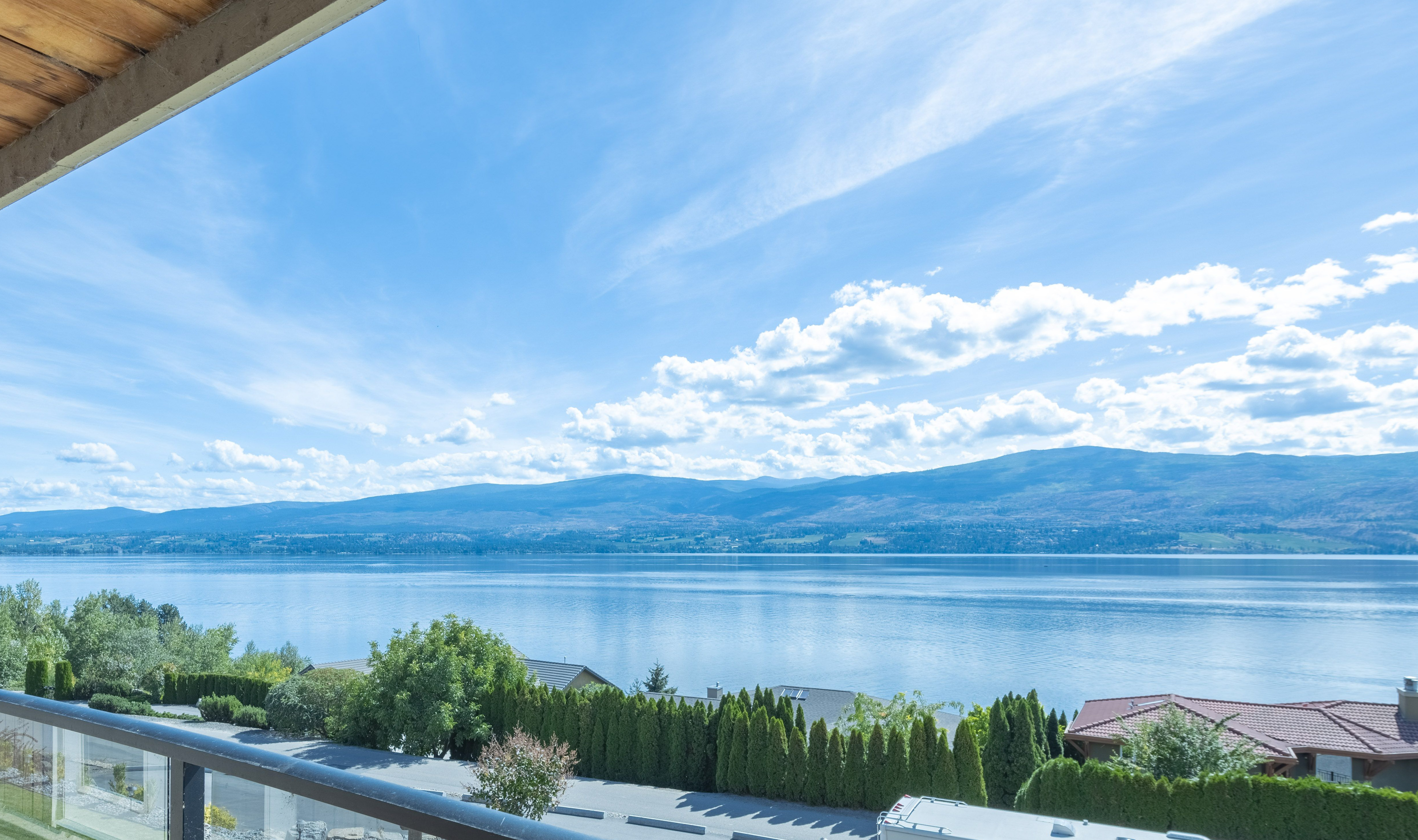 Sweeping Okanagan Lake and mountain view from the balcony